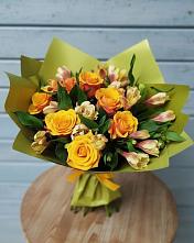 Букет цветов из:  Альстромерии и Розы в Шарапово Чеховского района