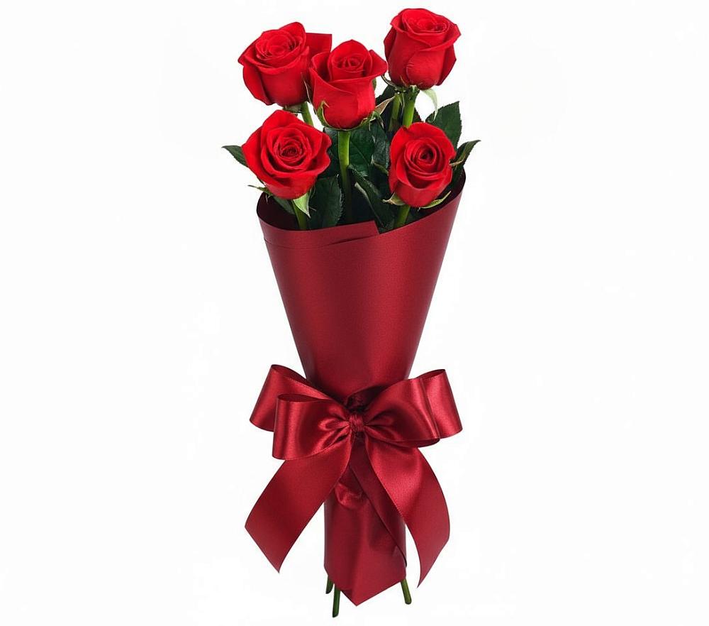 Букет 5 Красных роз Эдлесс Лав в Шарапово Чеховского района