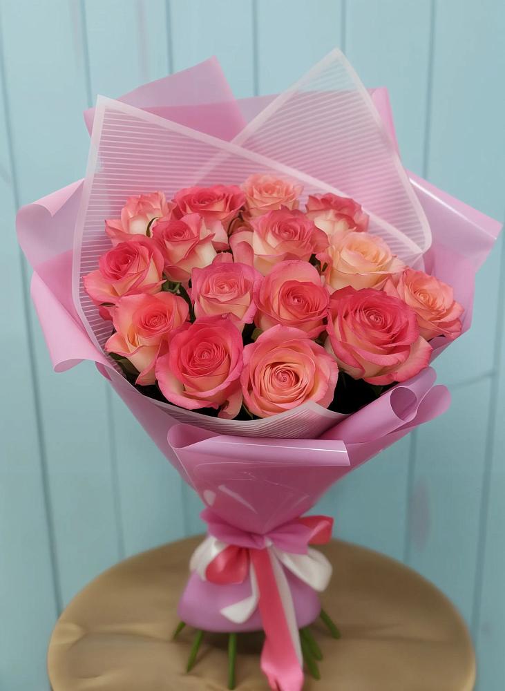 Букет 15 Розовых роз Равель в Шарапово Чеховского района