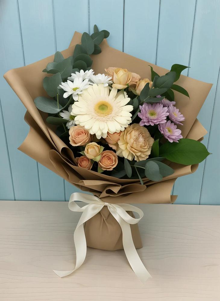 Букет цветов из: Герберы и Хризантемы в Шарапово Чеховского района