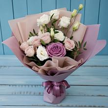 Букет цветов из:  Розы и Лизиантусы в Шарапово Чеховского района