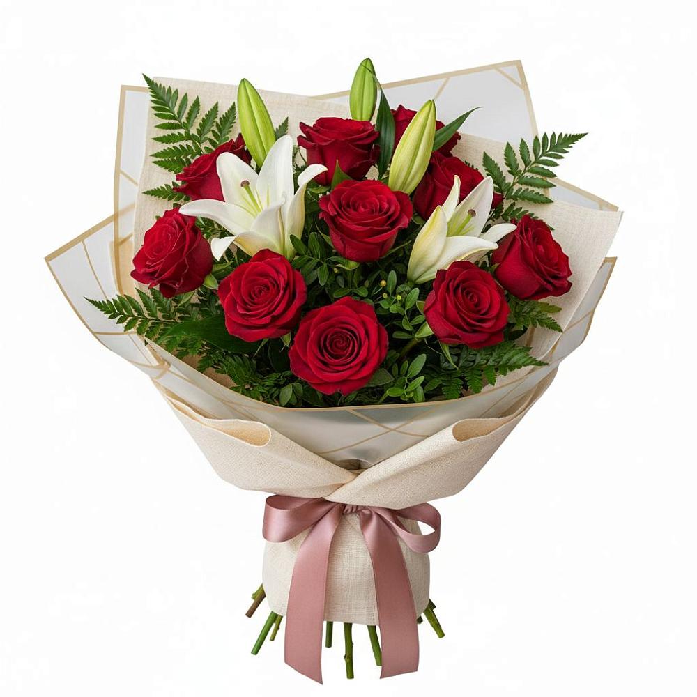 Букет цветов из: Лилии и Розы в Шарапово Чеховского района