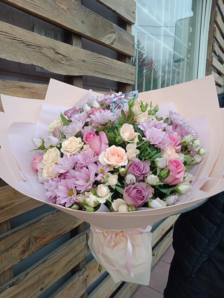 Букет цветов из: Розы и Хризантемы в Шарапово Чеховского района