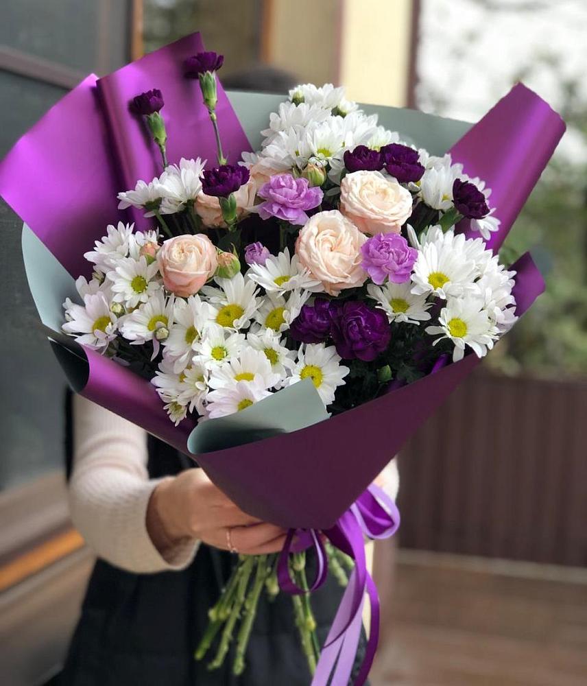 Букет цветов из: Хризантемы, Гвоздики и Розы в Шарапово Чеховского района