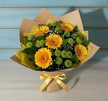 Букет цветов из:  Герберы и Хризантемы в Шарапово Чеховского района