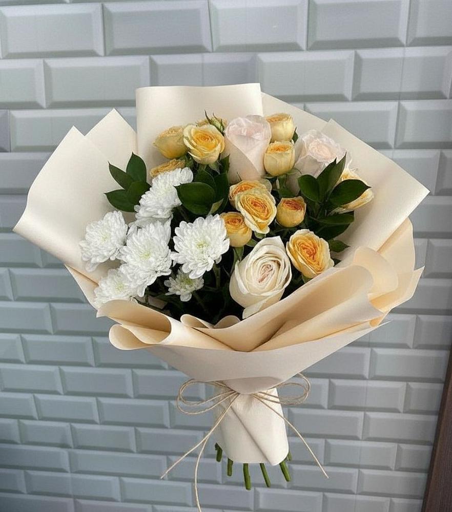 Букет цветов из: Розы и Хризантемы в Шарапово Чеховского района