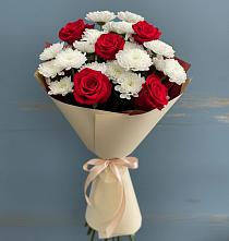 Букет цветов из:  Розы и Хризантемы #REPLACE_PRED# Шарапово Чеховского района