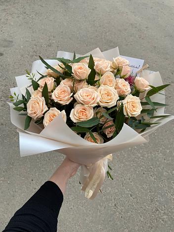 Букет Кремовые розы Латте в Шарапово Чеховского района