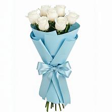 Букет 7 белых роз Проуд в Шарапово Чеховского района