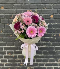 Букет цветов из:  Герберы и Хризантемы в Шарапово Чеховского района