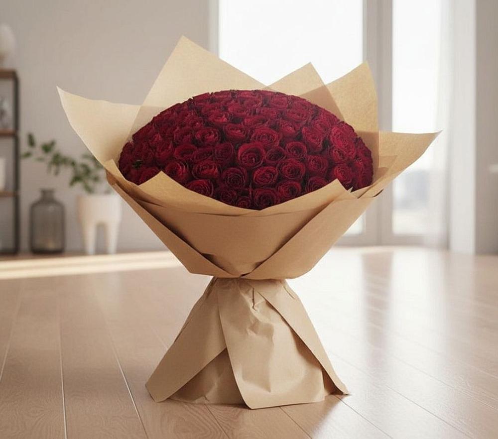 Букет 101 Красная роза в Шарапово Чеховского района