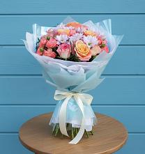 Букет цветов из:  Хризантемы и Розы в Шарапово Чеховского района