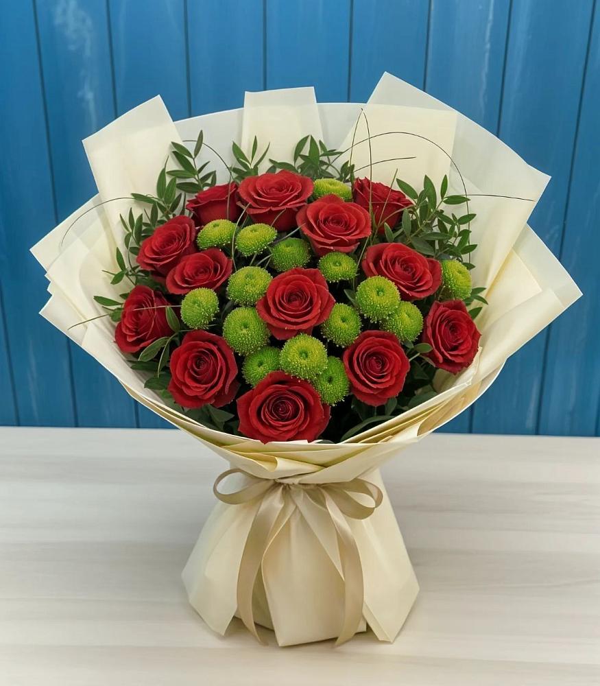 Букет цветов из: Розы и Хризантемы в Шарапово Чеховского района