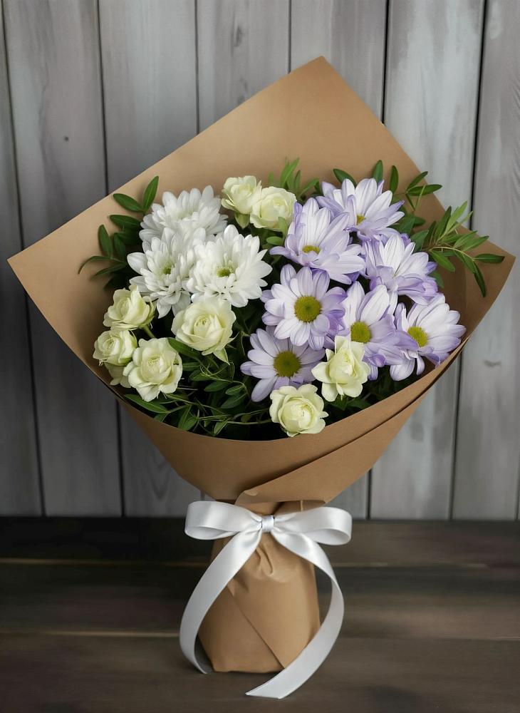 Букет цветов из: Хризантемы и Розы в Шарапово Чеховского района